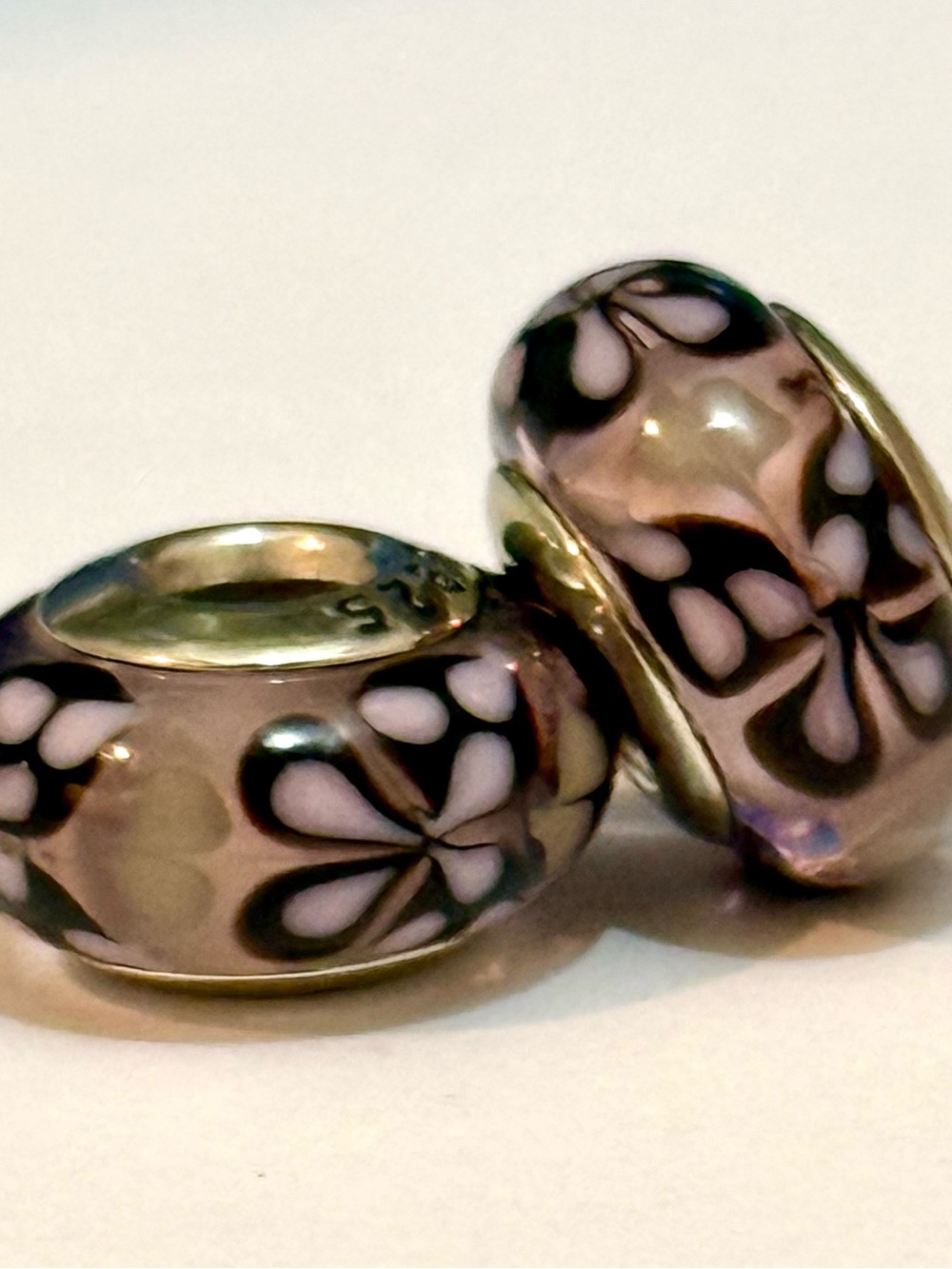 Pink butterflies Murano charms set fit Pandora bracelets